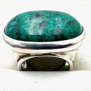 Huge Silpada Sterling Silver Blue Green Gemstone Ring Size 9 Weight 22 Grams